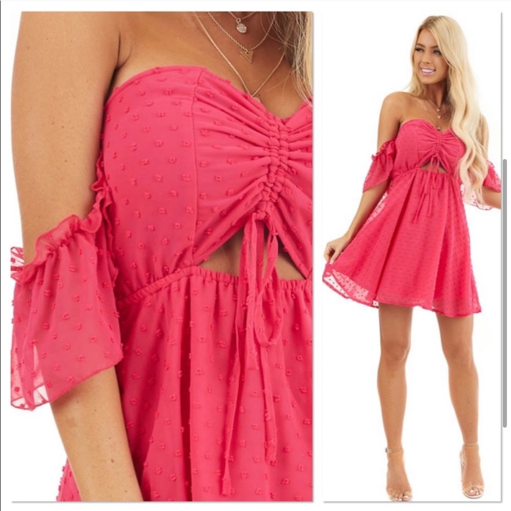 Clearanceš„NWT Barbie pink Swiss dot skater dress - Picture 3 of 4